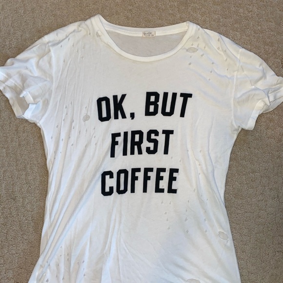 “Ok, But First Coffee” t shirt Brandy Melville - Picture 3 of 5